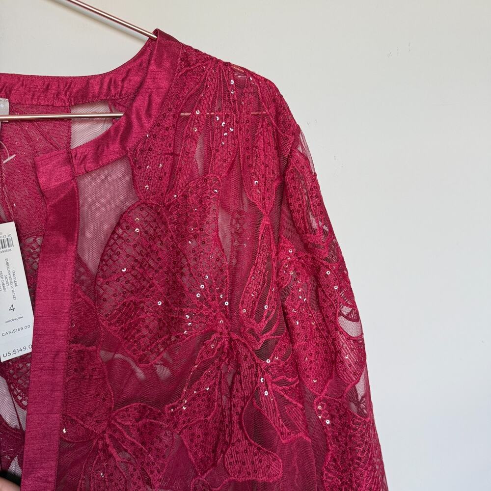 Chico's Travelers Womens Embellished Novelty Two Piece Set Size 4 US 20/22 NEW - Picture 3 of 12